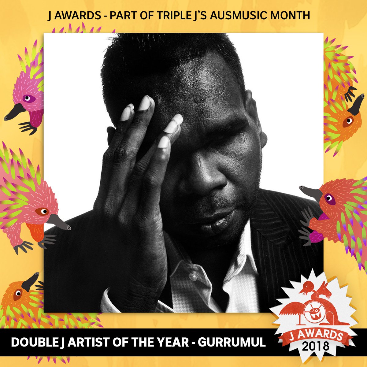 Gurrumul is Double J Artist of the Year 🧡 His final album and documentary were two of the most vital pieces of art released in 2018: ab.co/2OXU7kk #JAwards