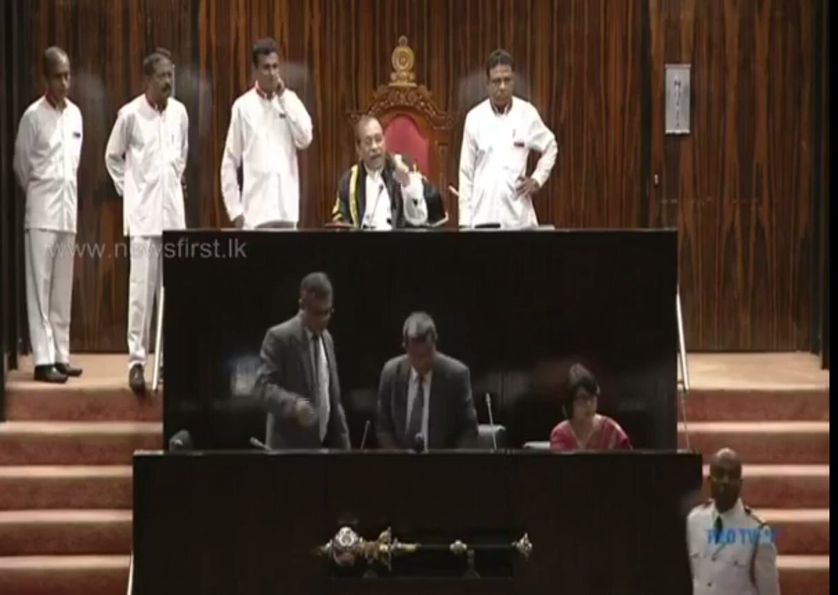 raguthees's tweet photo. The speaker proposed 5 UNP 5 UPFA 1 TNA 1 JVP Parliamentary selection committee approved by majority of 121 MPs at the house. Government boycott votting. #lka #SriLankanPolitics  #srilanka https://t.co/9PzxI2HHqN