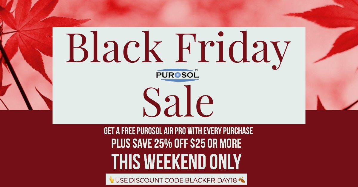Purosol's tweet photo. Save 25% off your purchase of $25 or more, Plus get a free Purosol Air Pro this weekend only https://t.co/8LvZPMaJxl https://t.co/okB8SSXvIO