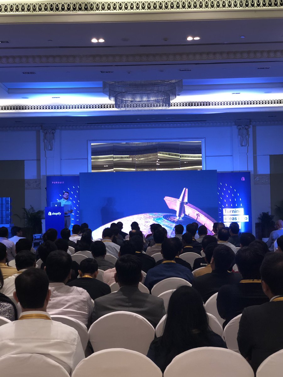 We've started our keynote in Bangalore with <a href="/newtron/">Dave Newton</a> for Shopify Pursuit! @ShopifyPartners