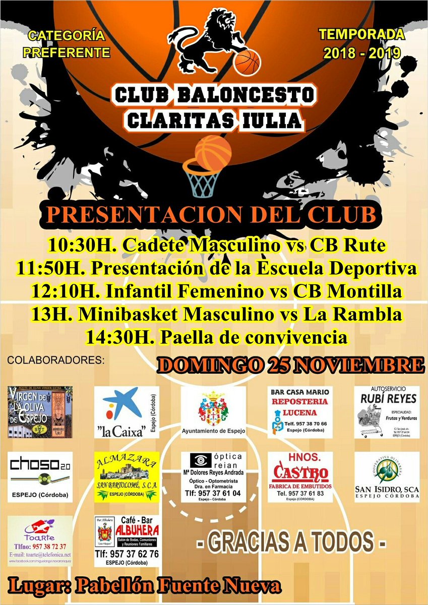 ClaritasIulia's tweet photo. DOMINGO DE BALONCESTO EN EL FUENTE NUEVA!!!! https://t.co/ktOOtwcyb0