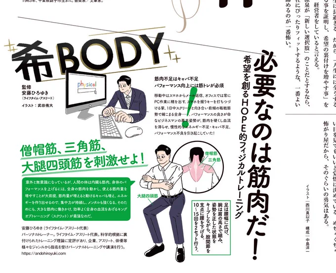 【client work】
NewsPicksが発行するフリーペーパー「HOPE」(@hopebynp1)にイラスト使っていただいております。
こちら50000部限定の超かっこいいデザインですのでビジネス街などで見かけたら是非ゲットしてください。 
