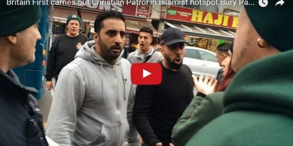LairdMWilcox's tweet photo. This is what happens when a #CHRISTIAN_MARCH walks through a #BRITISH_town in the UK. They were threatened with #violence by #MUSLIM_IMMIGRANTS who said that they were "#taking_over" the U.K. "It's now an #Islamic country now." This is not assimilation. Think about it. https://t.co/yROUsjPtXP
