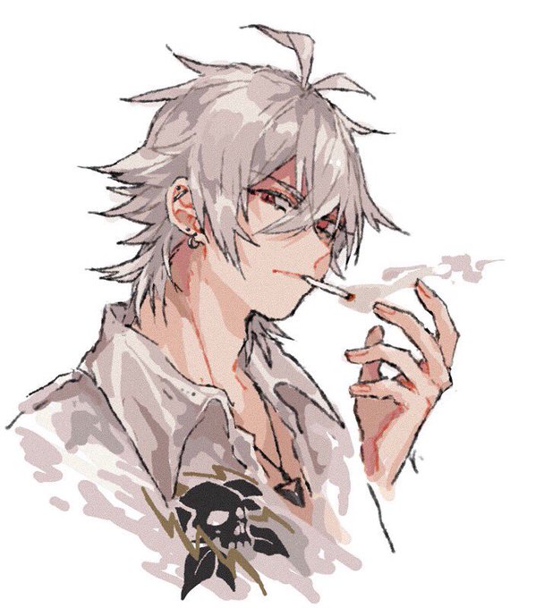 「cigarette piercing」 illustration images(Oldest)