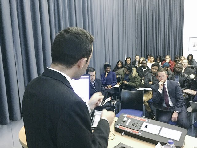 stephenclear's tweet photo. An evening of discussing anti corruption initiatives &amp; learning of the steps being taken in Afghanistan by the CEO of @npa_aop Mr Hotaki. A full lecture room @BangorUniLaw &amp; @ICPS_Bangor #global #procurement #insights #law #mybangor #togetherwe #Afghanistan #bangor #international https://t.co/2iBhfSM0Mq