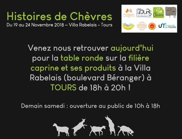 #chevre #laitdechevre #tours #exposition #degustation #tableronde #debat