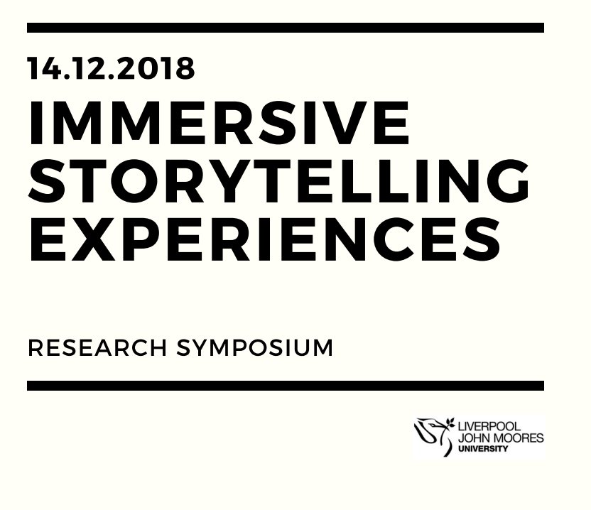 petewoodbridge's tweet photo. Great to announce the speakers for the 'Immersive Storytelling Experiences' Research Event at Liverpool Screen School, book your tickets and find out about the line up here.... https://t.co/1rOQ6U5GG5 #immersivestorytelling #immersive #ar #vr #mr #audiencefuture @LJMUScreen https://t.co/KatX1l6KpC