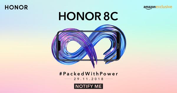 HiHonorIndia's tweet photo. The newest member of the Honor family is all set to pack a powerful punch &amp; make a grand entry on 29th November! 
Coming soon exclusively on @amazonIN! #Honor8C #PackedWithPower https://t.co/cYGmEquS3Z