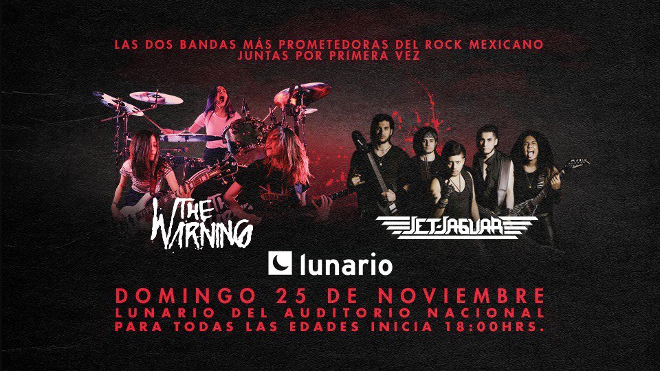 Ya esta lista la dinámica para que se lleven los 2 boletos para ver a <a href="/TheWarningBand2/">The Warning</a> y Jet Jaguar en el <a href="/LunarioMx/">Lunario</a>, que se va a poner ¡buenísimo!,  acá pueden checar las bases: elcarteldetexas.com/rpw.html