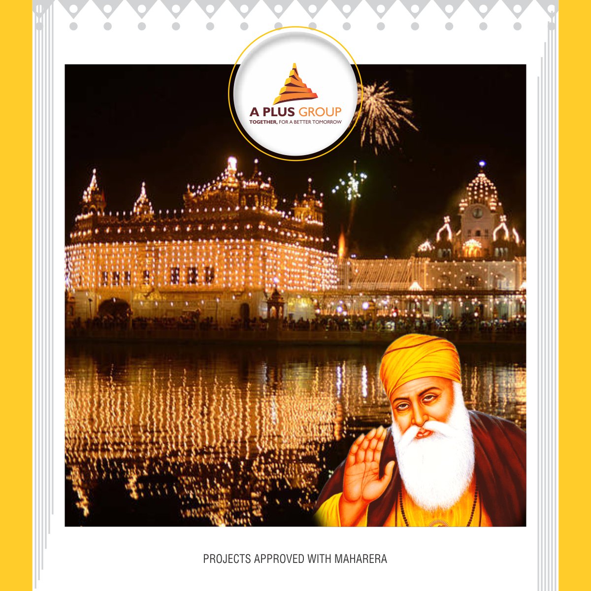 A_PlusGroup's tweet photo. Do your duty towards humanity serve the lord. Wishing Everyone A Happy #GuruNanakJayanti - #APlusGroup
#TogetherTowardsBetterTomorrow #RealEstate #InvestInRealEstate #APlusGroup #faceofBadlapur https://t.co/wNUQpEmSEN