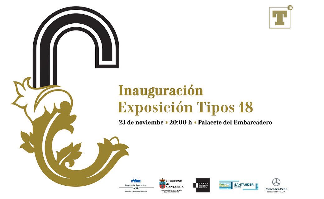 Tiposcertamen's tweet photo. Para los madrugadores. Hoy inauguramos la exposición #Tipos18 con @Sara_Morante @marcgsala @libreriagil, Pizzicato, Guillermo del Pozo y PorENDE. Os esperamos! https://t.co/greCm9xrjo