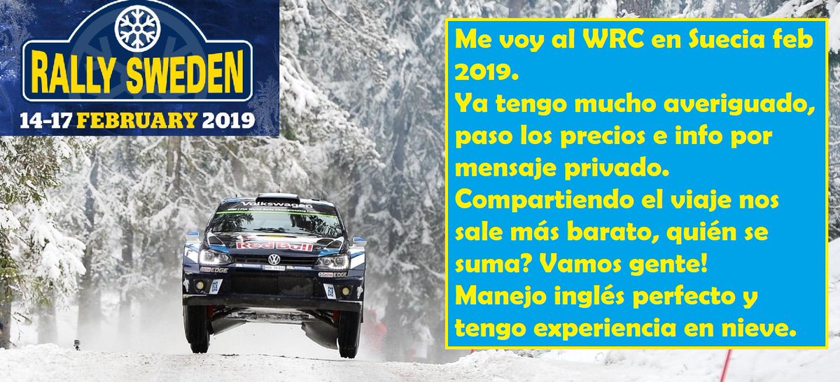 fernicoss's tweet photo. #SUECIA #WRC #WRC2019 #RALLY #CERA #CARRERA #NIEVE #HIELO #asfalto #gira #viaje #febrero #Noruega #madrid #traccionintegral #integral #compartirgastos #vuelo #Hyundai #Volkswagen #Citroen #Toyota #Skoda #Mitsubishi #Ford #Lancia #Subaru #audi https://t.co/8euzXcKFDP