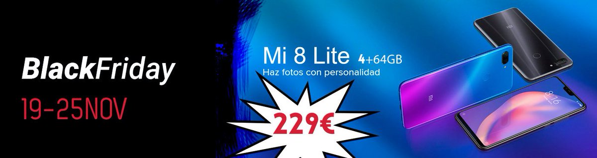 Blablatel's tweet photo. @Blablatel y XIAOMI Hoy nos traen el MI 8 Lite 4+64GB a 229€ ¡¡#CHOLLAZO!! https://t.co/j4IlFRExWS

#FelizBlackFriday #blablatel #Ofertas #SuperOfertas #Descuentos #OfertasSmartphones @xiaomi #xiaomi #SmartphonesXiaomi #XiaomiMi8Lite #OfertasXiaomi #Mi8Lite https://t.co/GaVvIBS4ZK