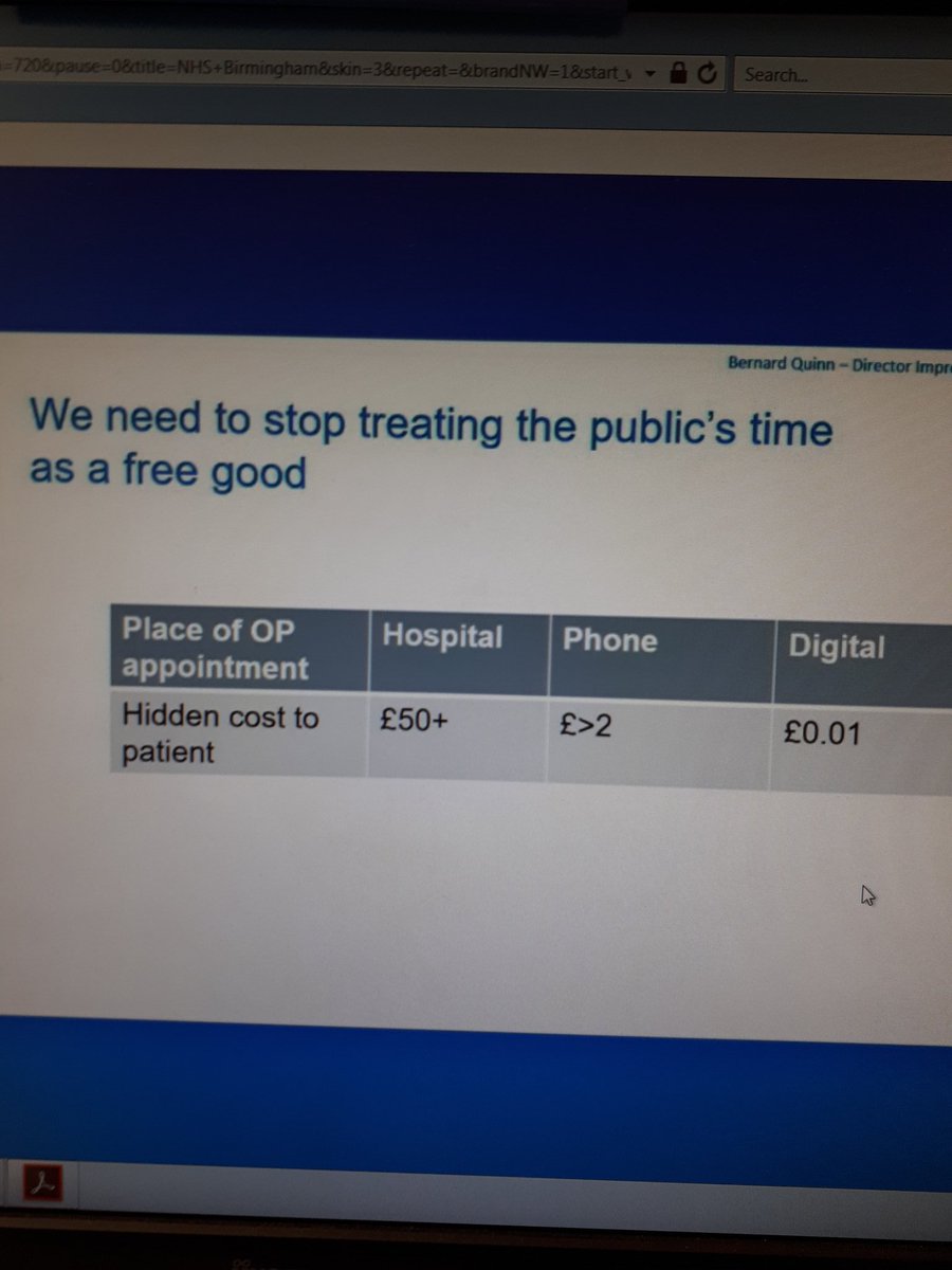 We need to value patients time. Ave cost to patients to visit hospital £50! A weeks shopping for some. At this cost we need to be sure we are adding value. Yet another reason to look at virtual consultations <a href="/royalhospital/">Chesterfield Royal Hospital NHS FT</a> <a href="/nigelstacey007/">Nigel Stacey</a> <a href="/physioLJ/">Luke Jenkinson</a> @JCLiACRH <a href="/BarnabyFranklin/">Barnaby Franklin</a>