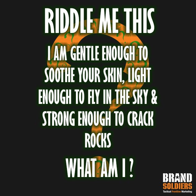 Brandsoldiers So You Think You Re A Riddle Master Enter Our Riddler Competition And Stand A Chance To Win Big Follow Brand Soldiers Rt The Riddle Post With The Bs Riddler Dm Us