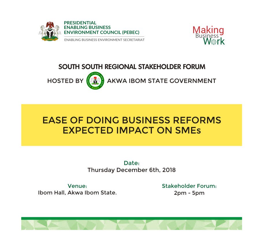 nipcng's tweet photo. #EaseBizNG #PEBECReforms #MakingBusinessWork https://t.co/bcGghf2T1l