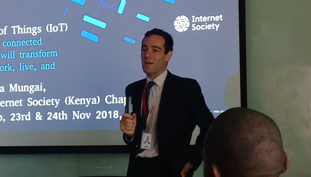 ISOC_Kenya's tweet photo. Adam Lane, Senior Director, Public Affairs, @Huawei Southern African region
Discussed on Global IOT trends and talked about #BlueEconomyKE
@iLabAfrica @internetsociety @Leomabom @rapudohawi #IoTLandscape #ISOCKENYA #tech #kenya #africa https://t.co/ESkKVHtyAm