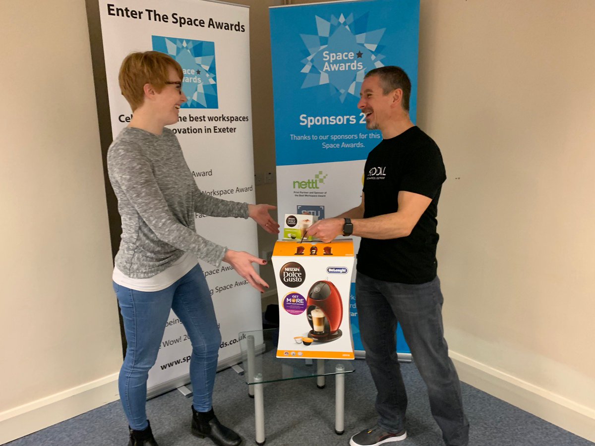 kodal_uk's tweet photo. This morning we had the pleasure of delivering the Coffee Machine prize to the lucky winner from the South West Business Expo. Of all the business cards we put in the hat, Grace from @Betterworkspace was our winner! 

#congratulations #swbexpo #kodal #ecommerce #betterworkspaces https://t.co/0haj2nQzGj