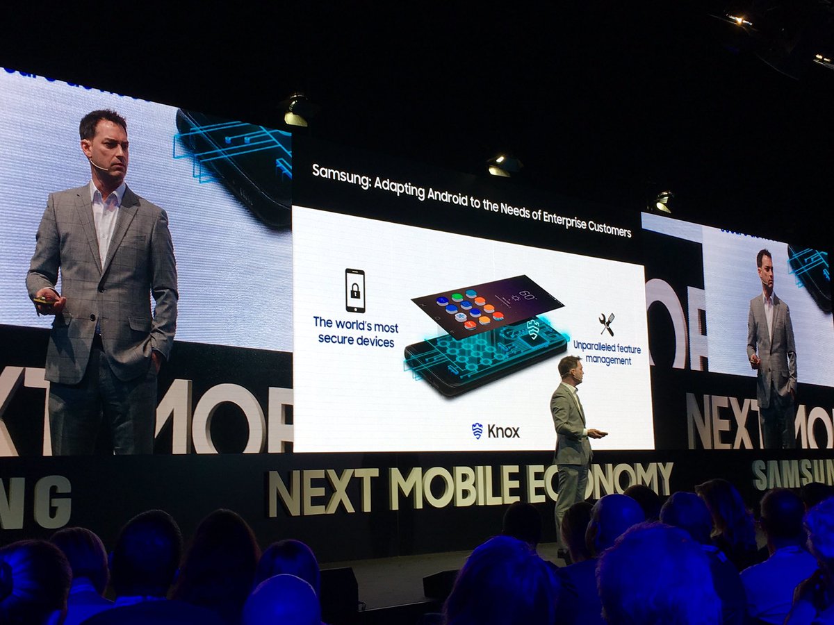 Joinpad's tweet photo. From @nckdwsn Nick Dawson: “@Samsung devices are the most secure in the world through #Knox security system; @Android will fit the #Enterprise customers needs”.That’s the perfect match for our #SmartAssistance app, and one of the pillars of #Joinpad and #Samsung partnership offer https://t.co/0awBPUwg2L