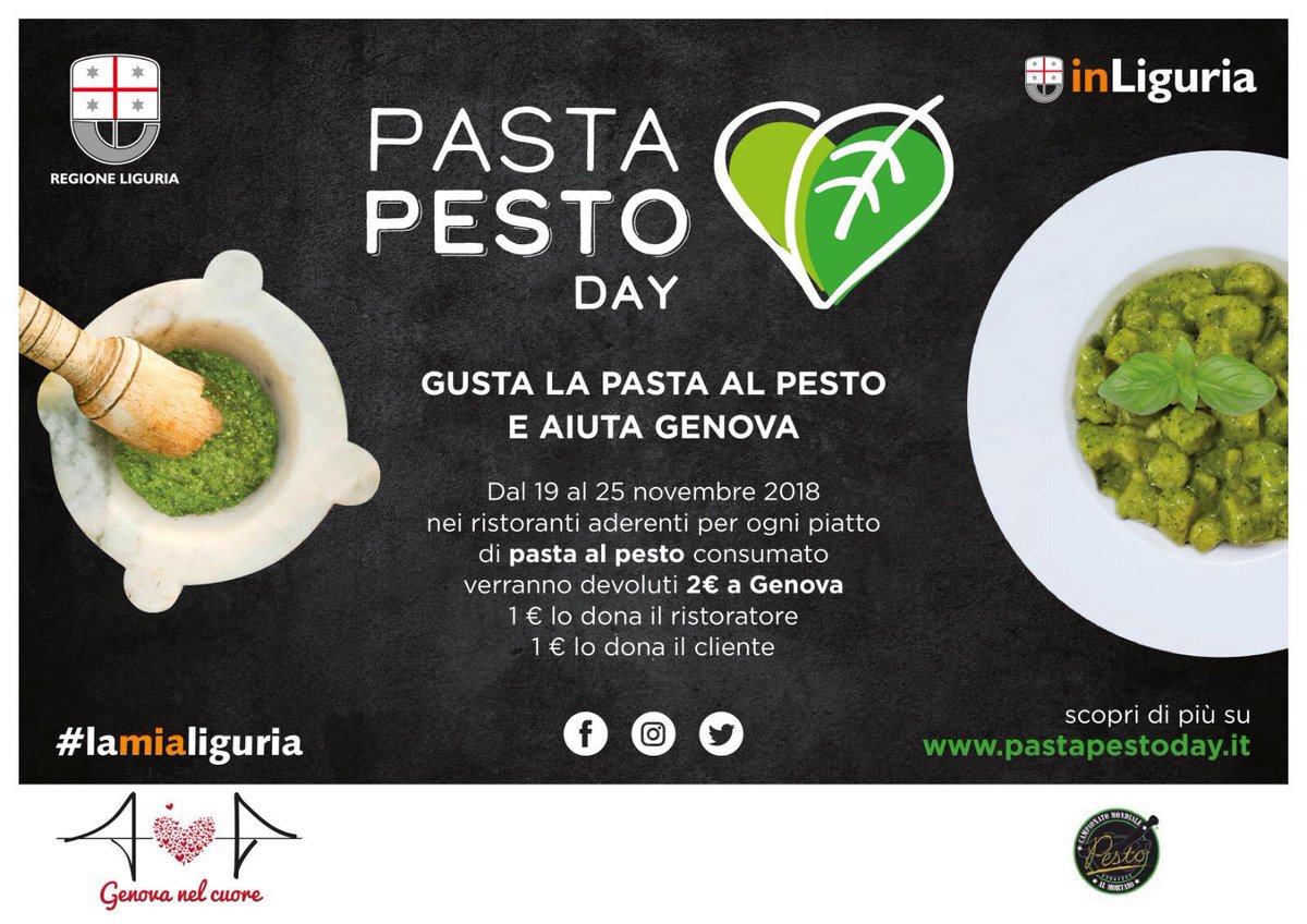 Termina #pastapestoday di @TurismoLiguria Oggi a <a href="/VillaMalaspina/">Villa Malaspina</a> #verona si cucinerà con il #pesto di <a href="/robertopanizza/">roberto panizza</a> #PastaFracasso <a href="/riservaSmassimo/">RiservaSanMassimo</a> ; vini di <a href="/ferro13winery/">Ferro13</a> e <a href="/zaowine/">zao wine</a> e la #birra di <a href="/BirraMastino/">birra mastino</a> 
Tutti i ristoranti aderenti su 👉 PastaPestoDay.it