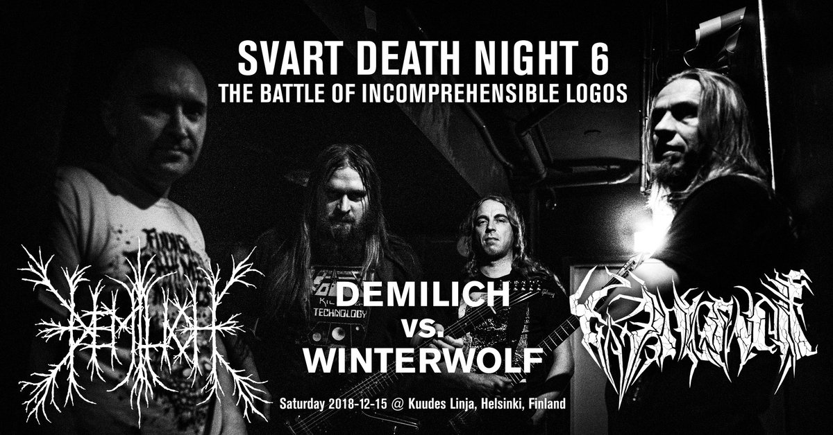 DemilichBand's tweet image. Demilich and Winterwolf have formed an axis of evil, and the generals have decided to invade The Babylon Protected By The Mighty Kehä III on Saturday, December 15, 2018.

#Demilich #Winterwolf #KuudesLinja #Helsinki #Skynet #future #invasion #OldSchool #DeathMetal #FinnishMusic