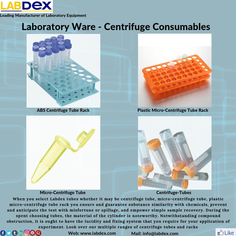 LabDex2's tweet image. Labdex Labware- Centrifuge Consumables