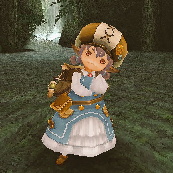 ট ইট র しし Toram Online このぺルルの服が欲しいなぁデニムっぽいワンピース すき ポケットは皮ぽいよね アクティブに動けるワーク系だけど白のブラウスにたっぷりフレアなスカートで女の子ぽくて可愛くもある このぺルルのポーズも可愛い 腕組み