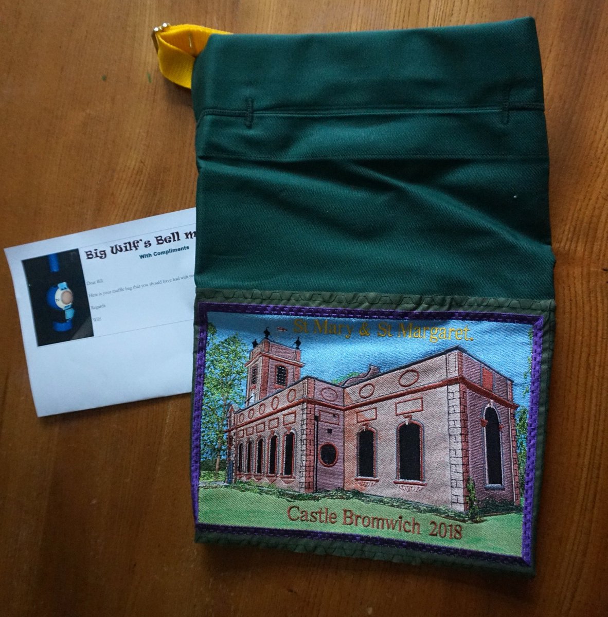 Just had our 'free with every order' muffle bag from Big Wilf - WOW! bigwilf.plus.com/muffles/access… #bellringing