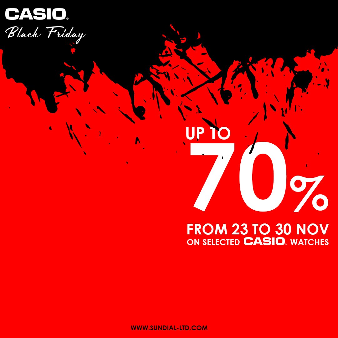 SundialLtd's tweet photo. #CASIO #BLACK_FRIDAY
Up to 70% discount on selected watches

For more info please call:
04 711894
Or click here ⬇️
https://t.co/0RzpbAB8yE https://t.co/EBUhUrJ1zI