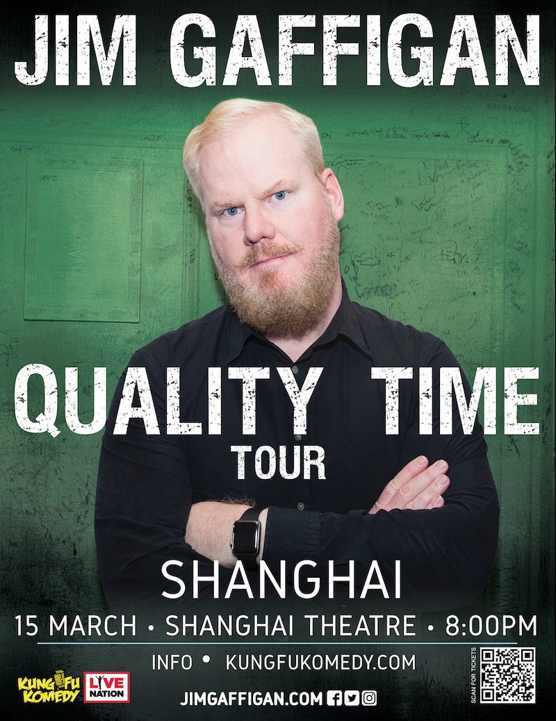 theriffhk's tweet photo. Tickets on sale now for @JimGaffigan's all-new #QualityTimeTour  in Shanghai. They are going super fast, get on it! https://t.co/llyRlHnT6o https://t.co/DndwlDdoMt