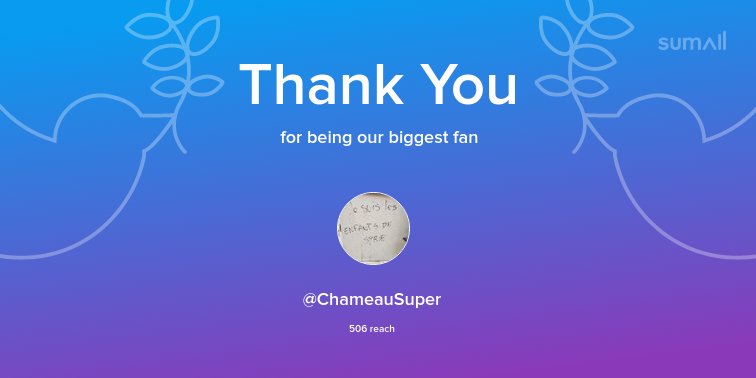 Our biggest fans this week: <a href="/ChameauSuper/">SuperChameau</a>. Thank you! via sumall.com/thankyou?utm_s…