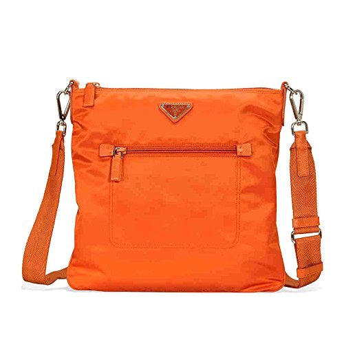 New Elegant Prada Nylon and Leather Crossbody Bag- Orange Offered by myhobohandbag.com/product/prada-… #hobohandbags
