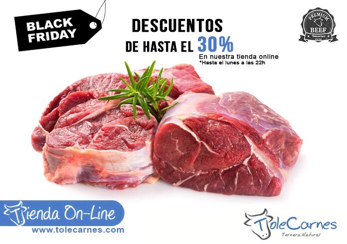 Tolecarnes's tweet photo. ⚠️¡Sólo hasta el lunes!⚠️
Descuentos de hasta el 30% en nuestra tienda online ¡Aprovecha!🐂🛒🛍
💻https://t.co/3B0GE4z2FD
.
#blackfriday
#tolecarnes
#terneranatural https://t.co/J1CC7bwUSv