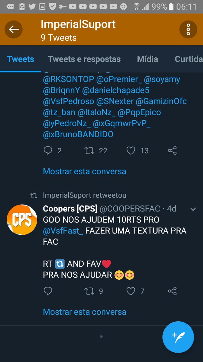 AreaBuilders's tweet image. Mesmo trocando de grupo no wpp e tt da para ver claramente pelas datas quem está a mais tempo vocês tem o 1° post como um rt a 4 dias nos temos avisando q unimos os sv e trocamos o tt a 1 semana. criamos nosso grupo dia 10 e vocês a praticamente 8. @ImperialSuport