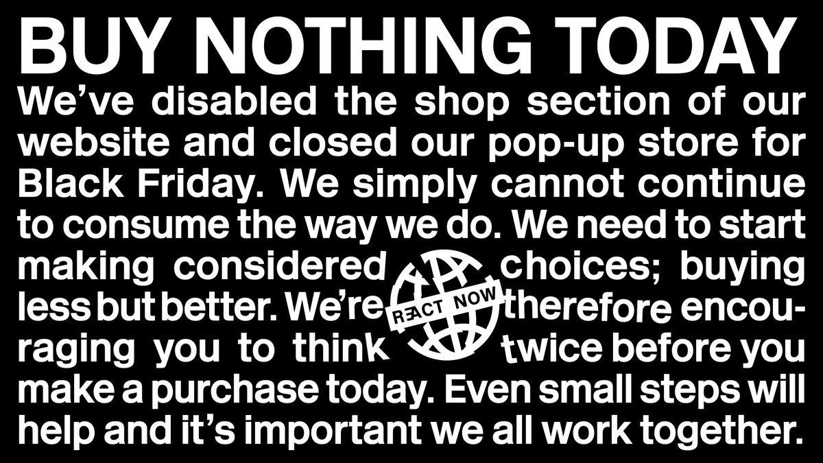 Raeburn_Design's tweet photo. BUY NOTHING TODAY 🖤♻️ https://t.co/LSWiKjNfxw