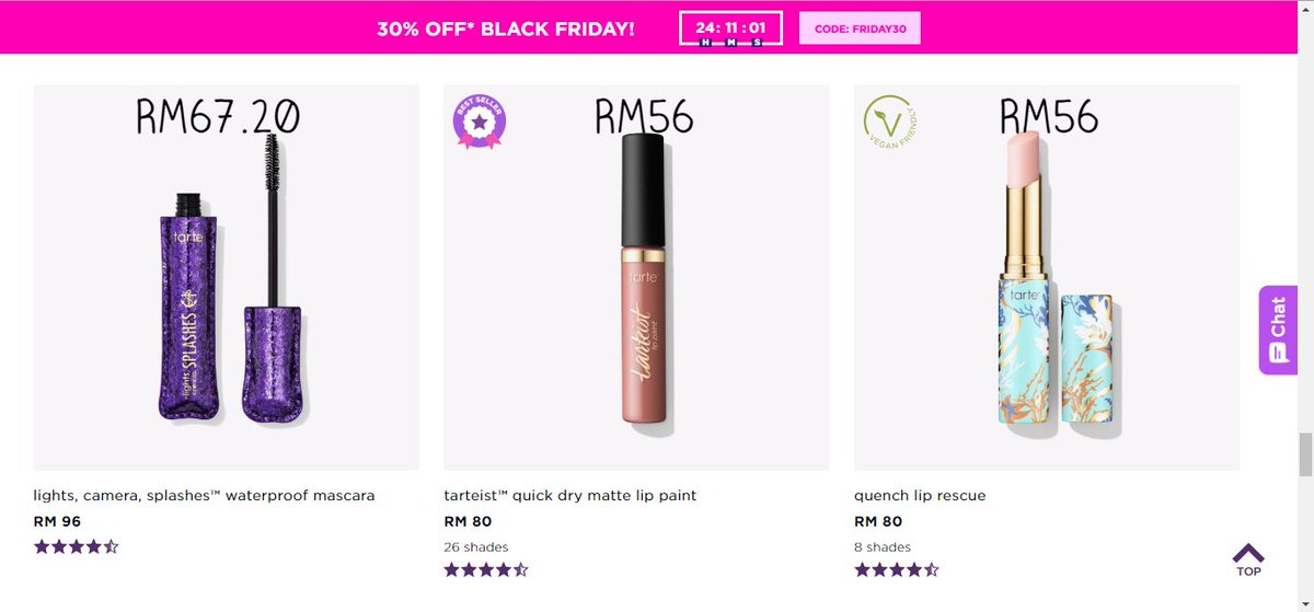 pinkblushbysara's tweet photo. Tarte BFS 30% off --- 

- SC : RM3 per item
- <500g ; RM8 / RM10
- >500g ; RM10 / RM12
- Selfpickup : UTM Skudai

#tarte #tartemalaysia #blackfridaysales #iklantk #tanyatk #reviewtk #sayajual https://t.co/l8AuRLGbmA
