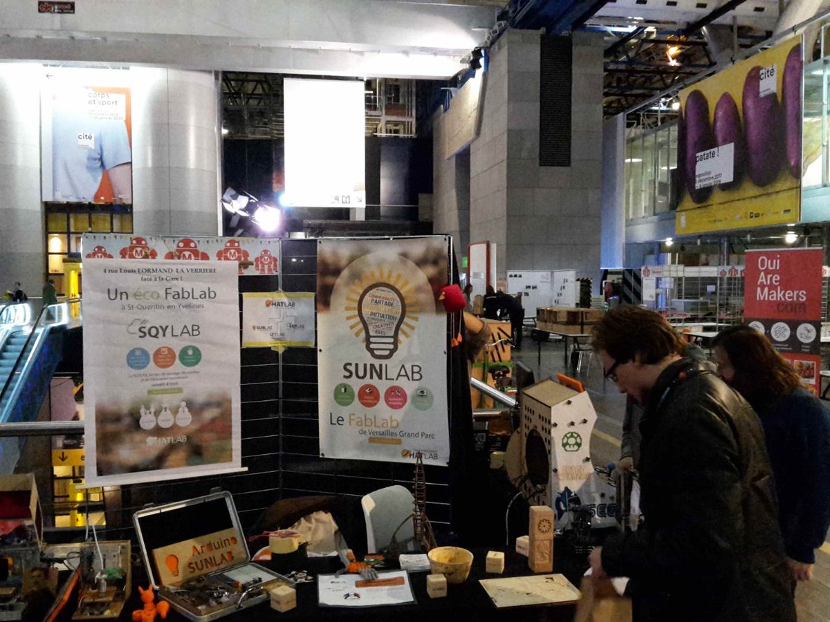 Le_Hatlab's tweet photo. C'est parti pour la #MFP18 ! Venez nous rencontrer à la @citedessciences stand 330 pour découvrir nos #fablab : #SunLab #SqyLab et #IzyLab https://t.co/Kjt4BRUVbN