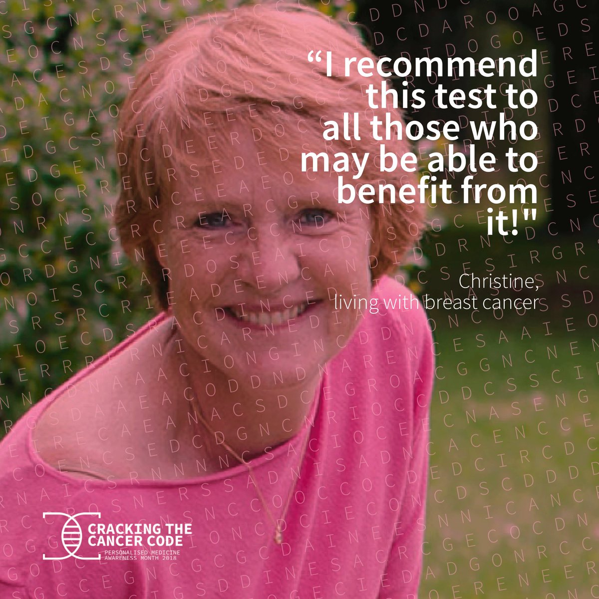 united4cancer's tweet photo. Before her diagnosis, Christine hadn't heard of diagnostic tests. Read her story: https://t.co/s9zXLzXcdy
Do you have a story of #moleculartesting to share? We'd love to hear it, and your experiences could help others in need. #PMAM18 https://t.co/ZL2etbXzZn