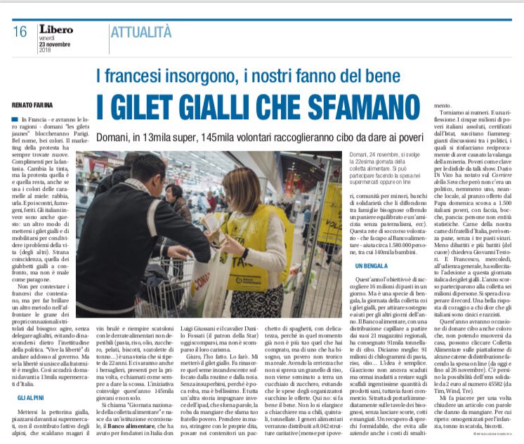 laubellotti's tweet photo. Imperdibile @RenatoFarina su @Libero_official che lancia la #colletta18 https://t.co/hBezwwH9Vv