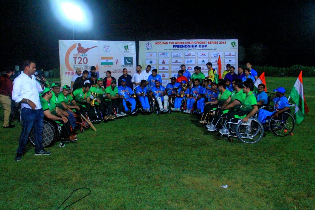 kricketonwheel's tweet photo. @UKWCricket @wheelpower @LeeValleyHTC @EssexCCB Pakistan Vs India Wheelchair Cricket Team in UAE https://t.co/CXP3dTa0JY