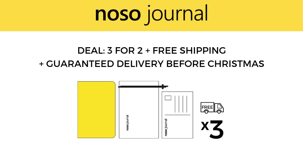 nosojournal's tweet photo. Get something analogue on #cyberweekend! A meaningful gift that can give with a story.
We have a very special offer for you: 3 for 2 journal packs + free shipping (and guaranteed delivery before Christmas).
While stock lasts! Offer ends midnight Monday.
#bulletjournal #giftidea https://t.co/gJDnTOyV8C