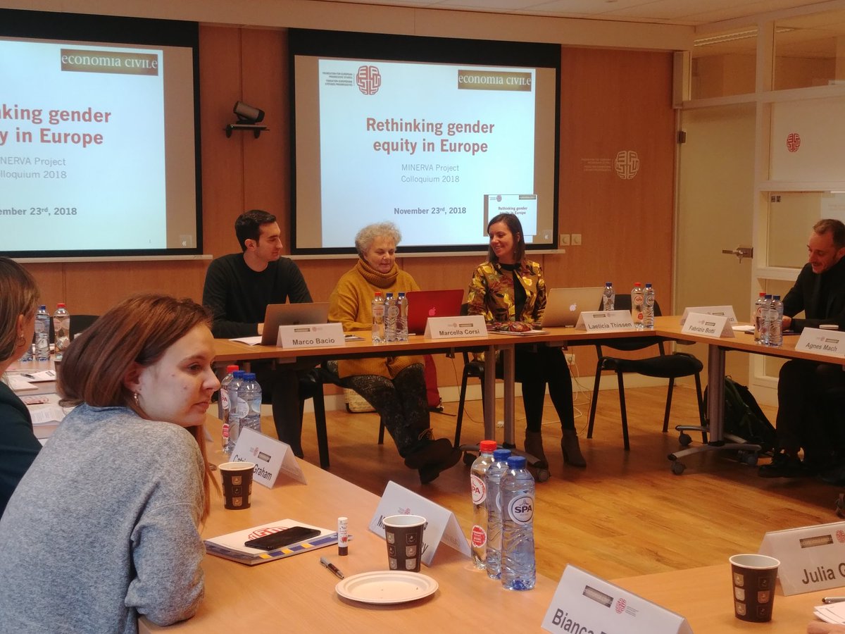 LabSapienza's tweet photo. Rethinking Gender Equity in Europe. The Minerva project 2018 colloqium in Bruxells at @FEPS_Europe is starting! We will discuss: #commodificiation of human bodies ; #role of gender in the rise of right-wing and populost moviment; #MeToo in Europe. https://t.co/JA3jVZqOmZ