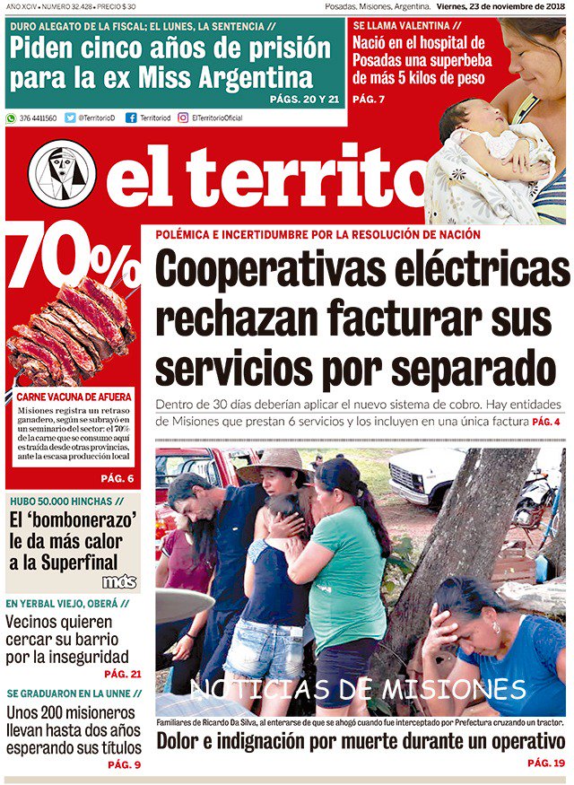 maritoxalcaraz's tweet photo. #Diarios #NoticiasDeMisiones @luisdifalco https://t.co/Qh4ETHdEQK