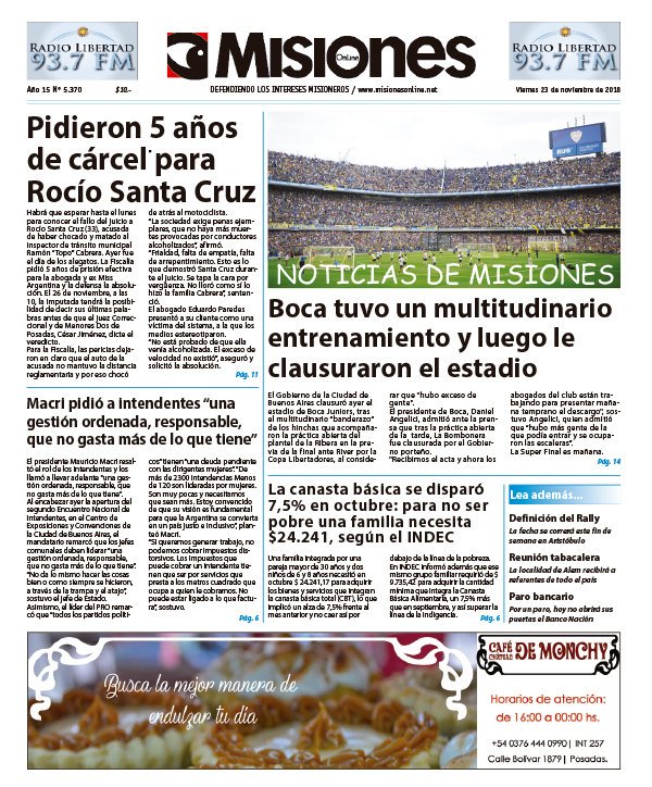 maritoxalcaraz's tweet photo. #Diarios #NoticiasDeMisiones @luisdifalco https://t.co/Qh4ETHdEQK