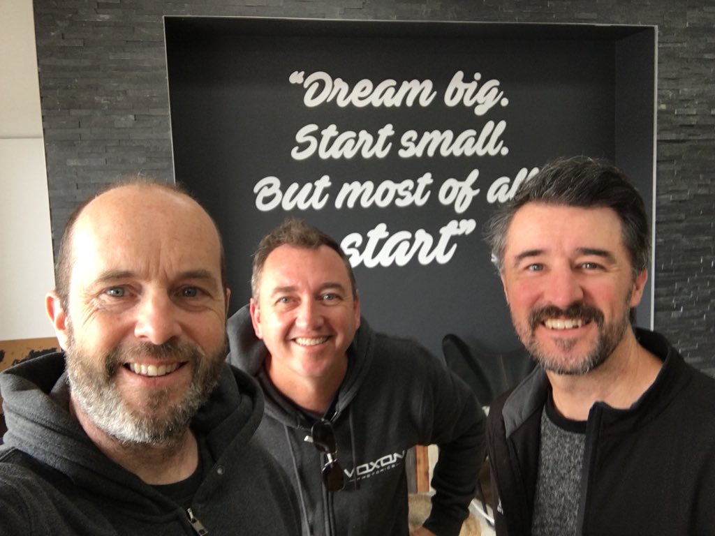 NVIFlinders's tweet photo. #VentureDorm alumni @gavinfsmith & @lyntonmanuel co-creators from @voxonphotonics checking up on #innovation on the Limesone Coast. Love having our @NVIFlinders crew drop in to our Mt. Gambier home https://t.co/XfvZbOONqE