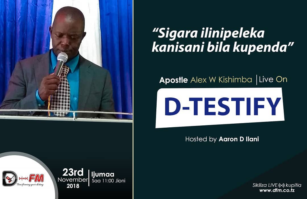 Dfm_Tz's tweet photo. Je, unafahamu uvutaji wa sigara ni hatari kwa afya yako? Mgeni wetu kwenye D-Testify siku ya leo ni Alex Kishimba akituelezea vita yake na sigara mpaka kumtumikia Mungu wake. Sikiliza kupitia https://t.co/jKJy1iGalA
#dfmtz #faith #worship #believer #health #God #Tanzania https://t.co/z5JMQtSOrf