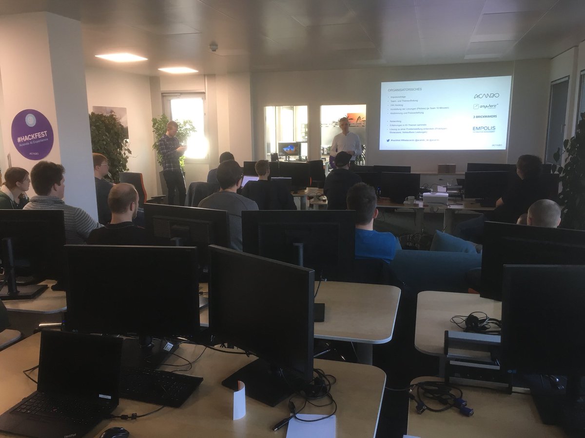 c_petsch's tweet photo. Hackathon bei @acando_de in Frankfurt zum Thema AI! Viel Spaß! #Hackfest #LifeatAcando https://t.co/MUCG04vNet
