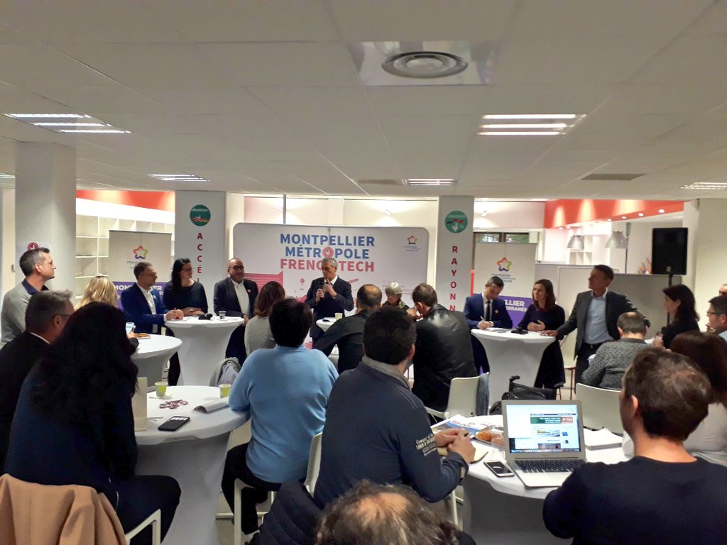 Simine_Namdar's tweet photo. @Mtp_FrenchTech réunie autour de @Montpellier3m &amp; son president : véritable  accélérateur #innovation #créativité, #emplois ac dps 2014, 42 entreprises labellisées, 350 M€ levées de fonds @BIC_Montpellier,  #2e incubateur 🌐,future halle #FrenchTech_MTP à  #Cambaceres @Saurel_P https://t.co/NfkhxKBmYi