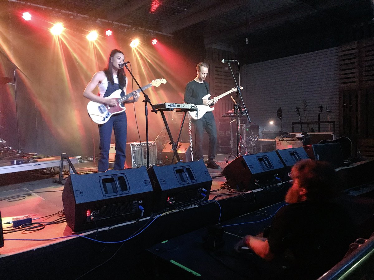 GlennontheGC's tweet photo. Two-piece incarnation of @sanmeimusic warming up the growing #miamimarketta crowd #gcmusic https://t.co/pkAO4UJBzY