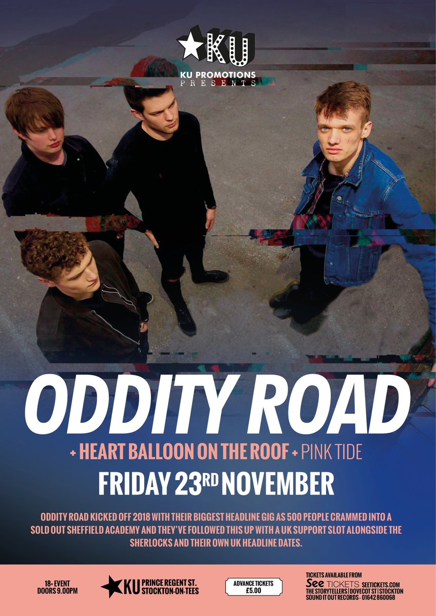 TONIGHTS STAGE TIMES

Doors 9pm
@pinktideuk 10pm

<a href="/heartballoonuk/">Heart Balloon On The Roof</a> After^
@OddityRoad After After
Gig Curfew 12:30am

Open until 3am
Final Tickets: seetickets.com/event/oddity-r…